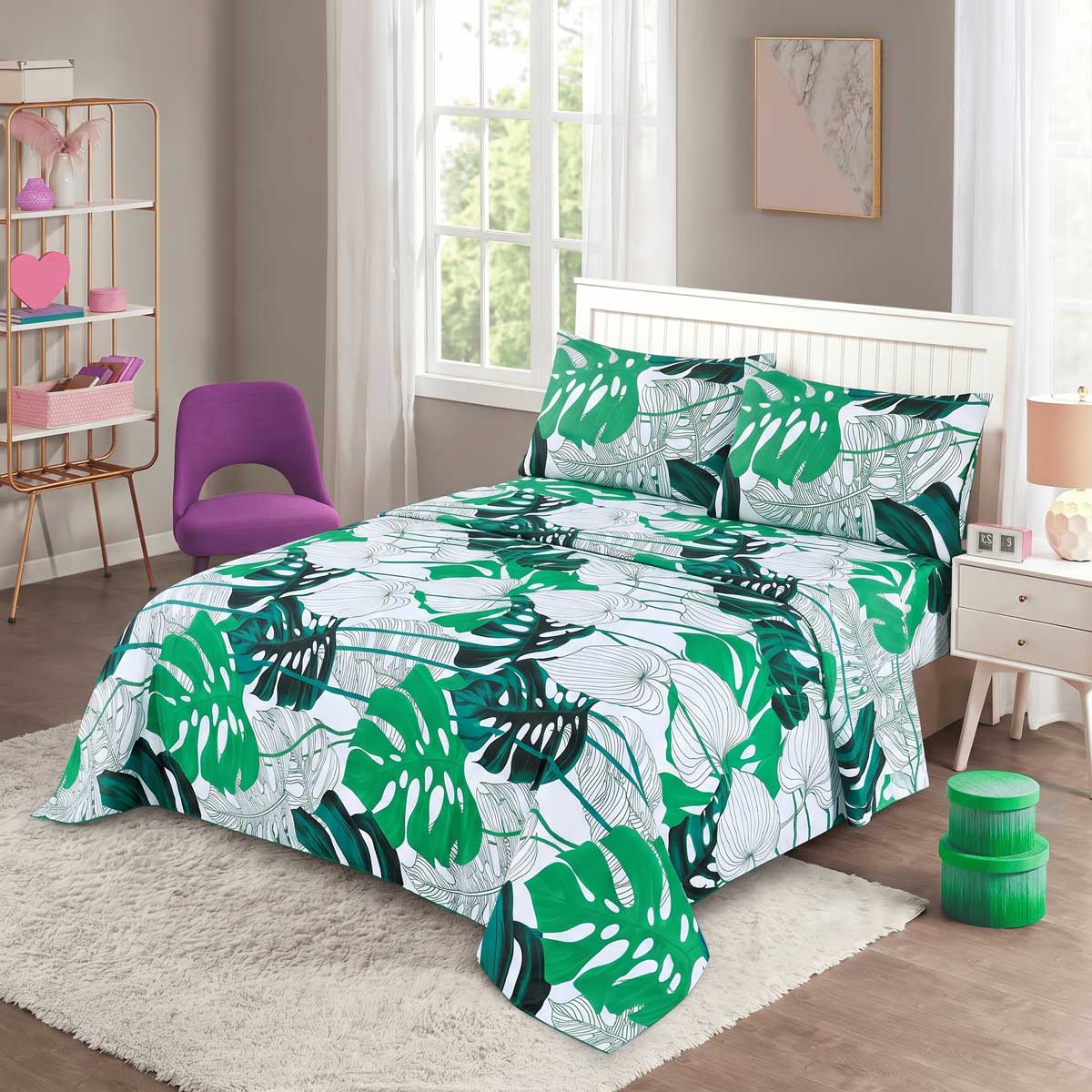 3 Pcs Cotton King Size Bedsheet