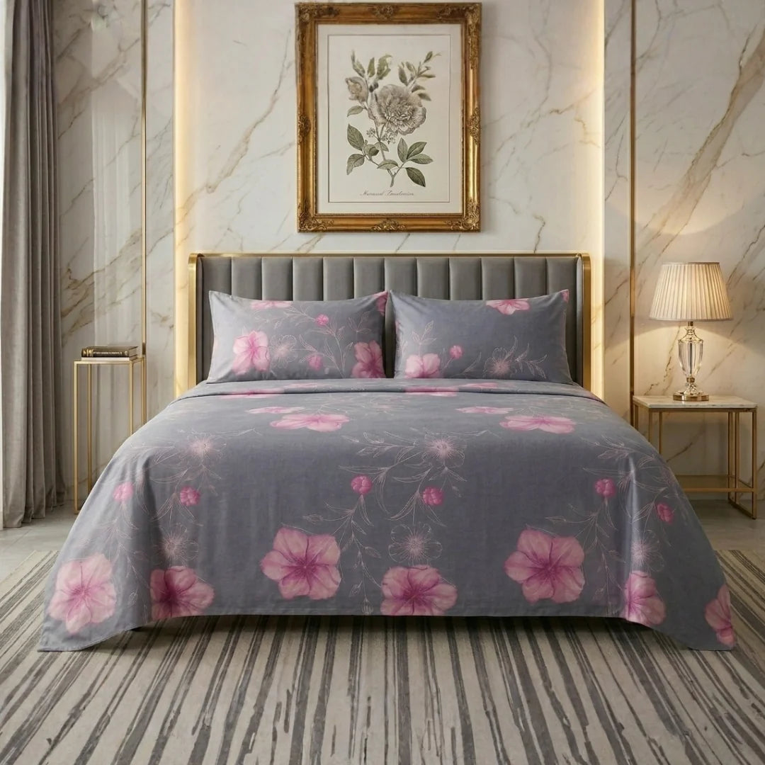 3 Pcs Cotton King Size Bedsheet
