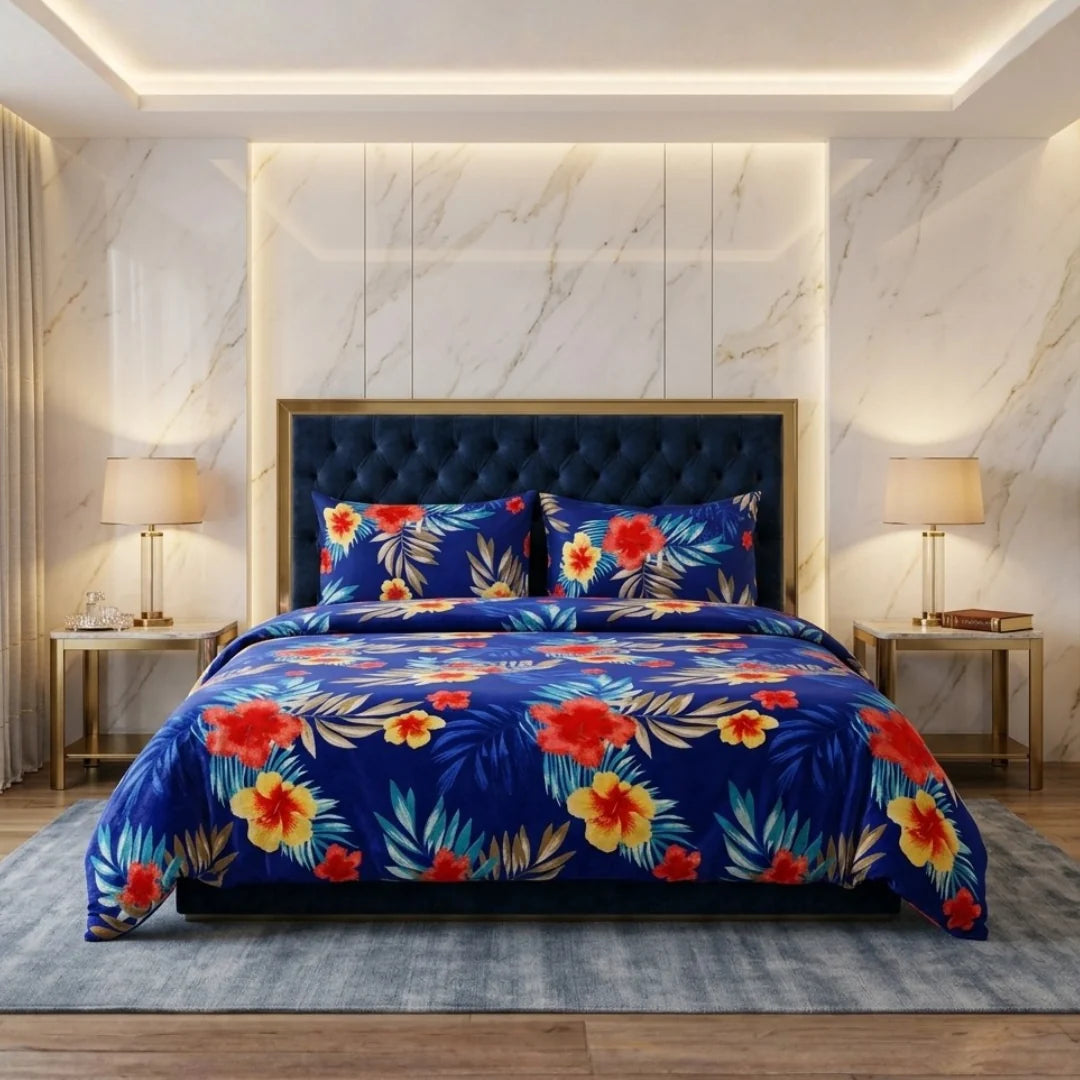 3 Pcs Cotton King Size Bedsheet