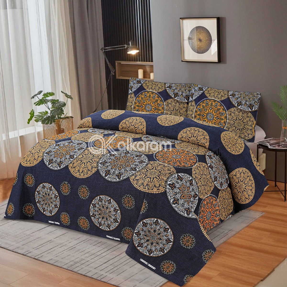 3 Pcs Cotton King Size Bedsheet