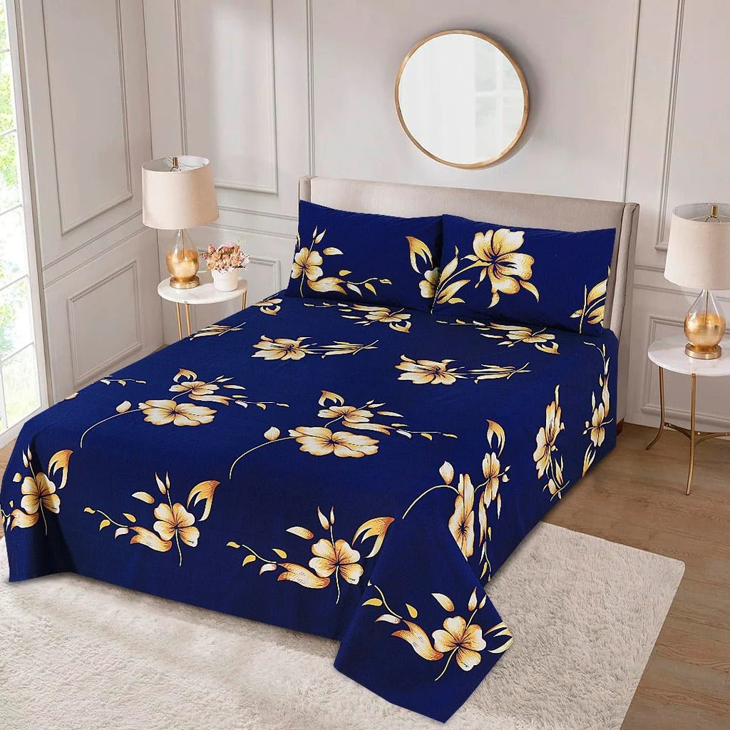 3 Pcs Cotton King Size Bedsheet