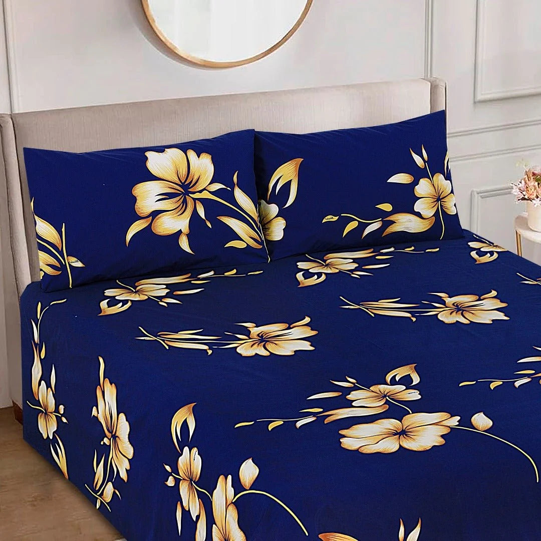 3 Pcs Cotton King Size Bedsheet