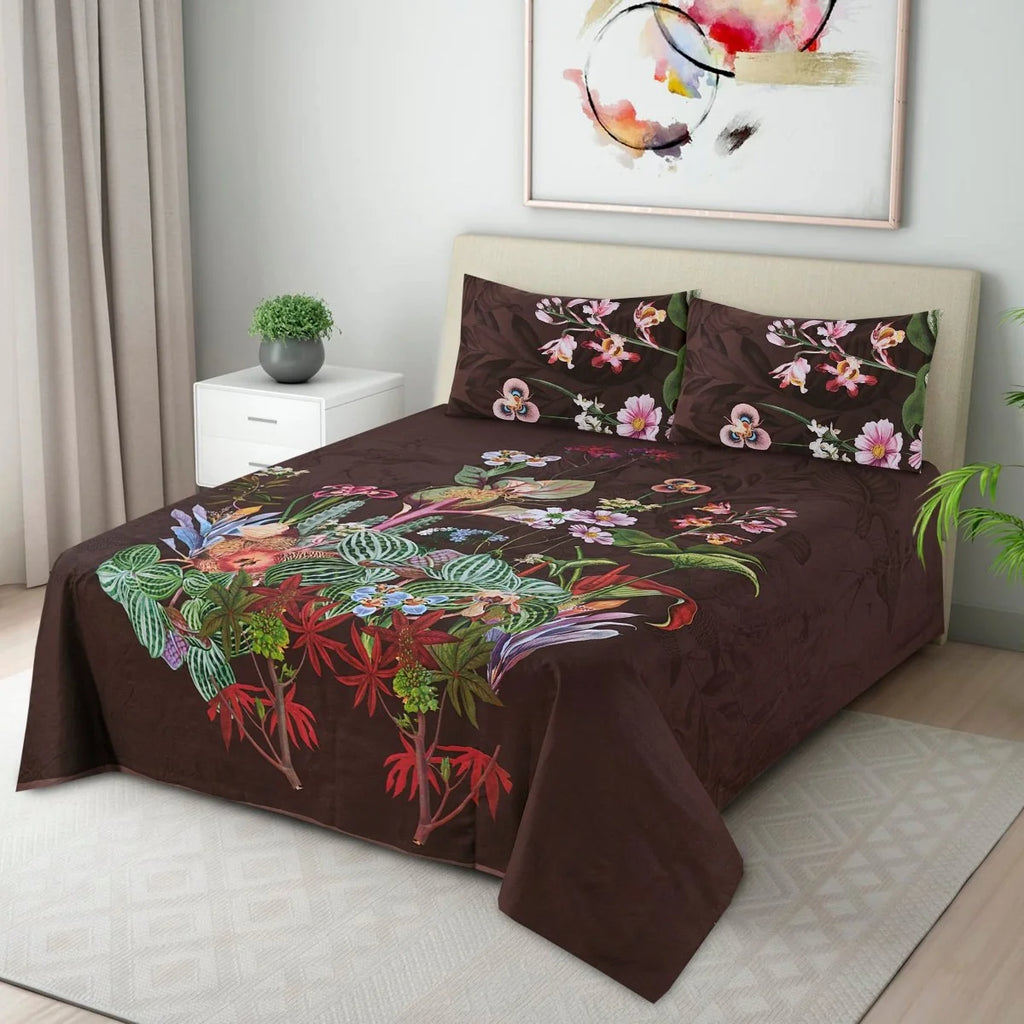3 Pcs Cotton King Size Bedsheet