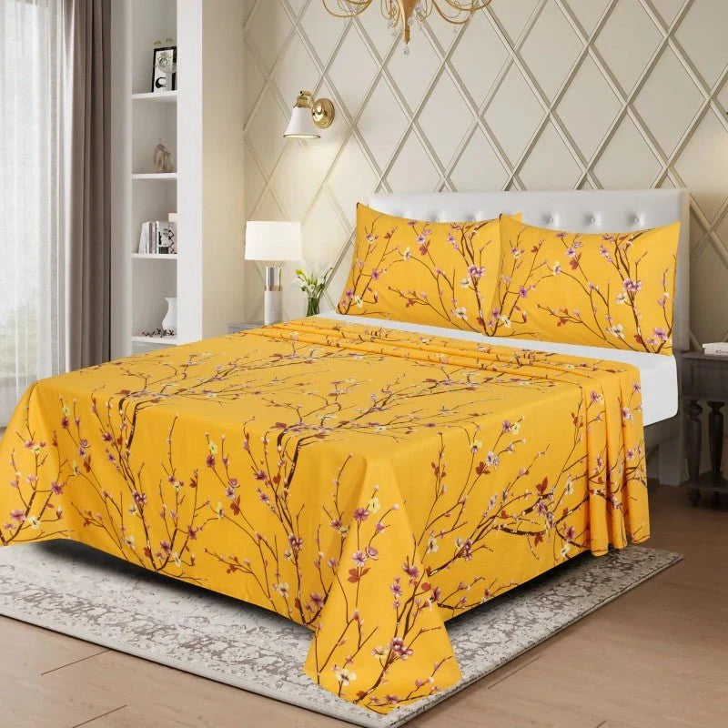 3 Pcs Cotton King Size Bedsheet