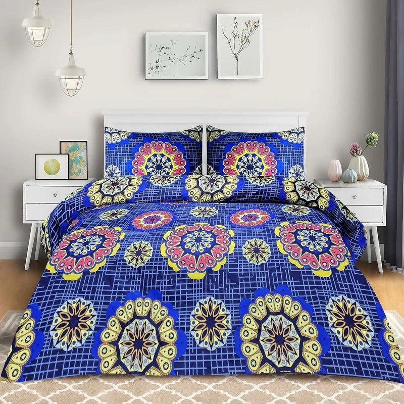 3 Pcs Cotton King Size Bedsheet