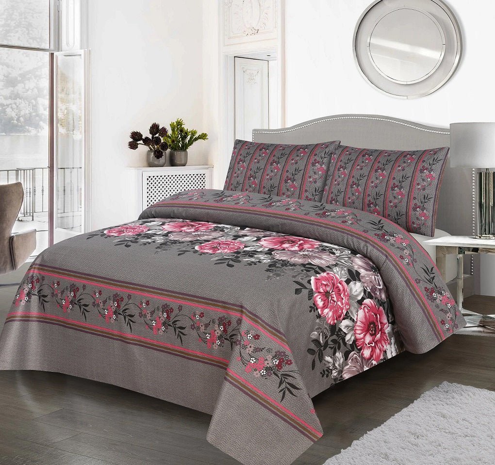 3 Pcs Cotton King Size Bedsheet