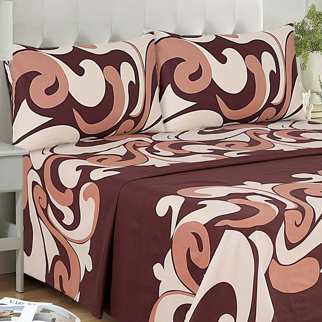 3 Pcs Cotton King Size Bedsheet