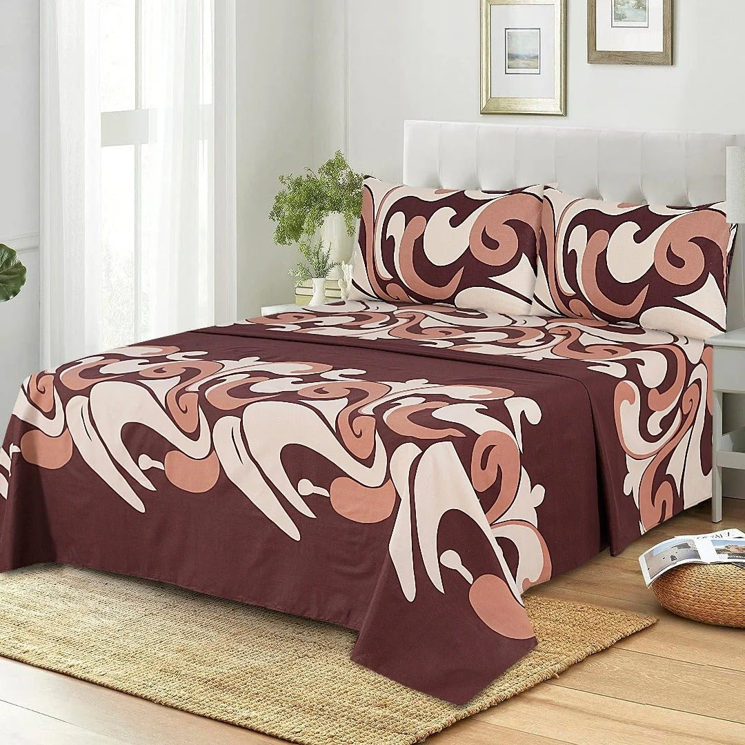 3 Pcs Cotton King Size Bedsheet
