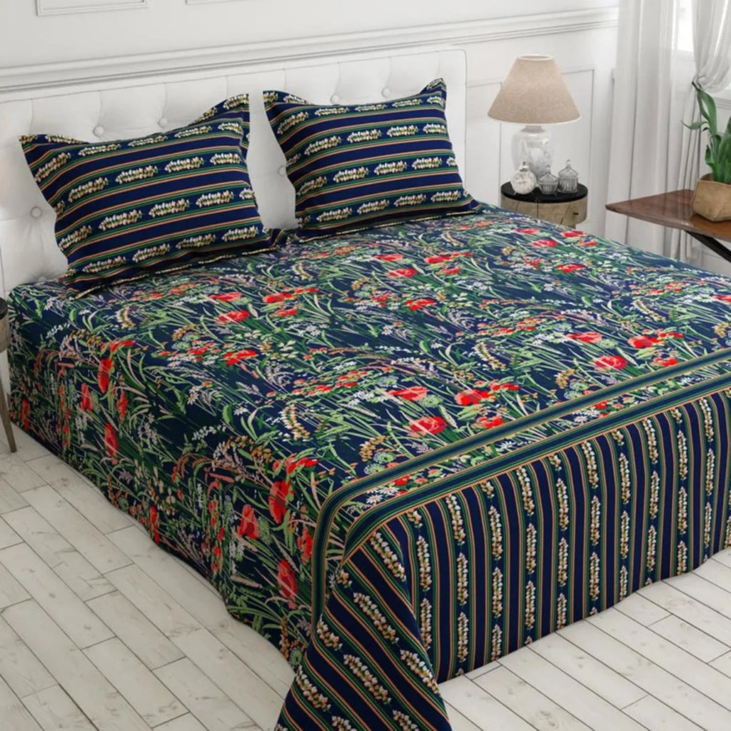 3 Pcs Cotton King Size Bedsheet