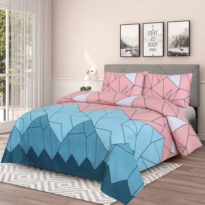 3 Pcs Cotton King Size Bedsheet